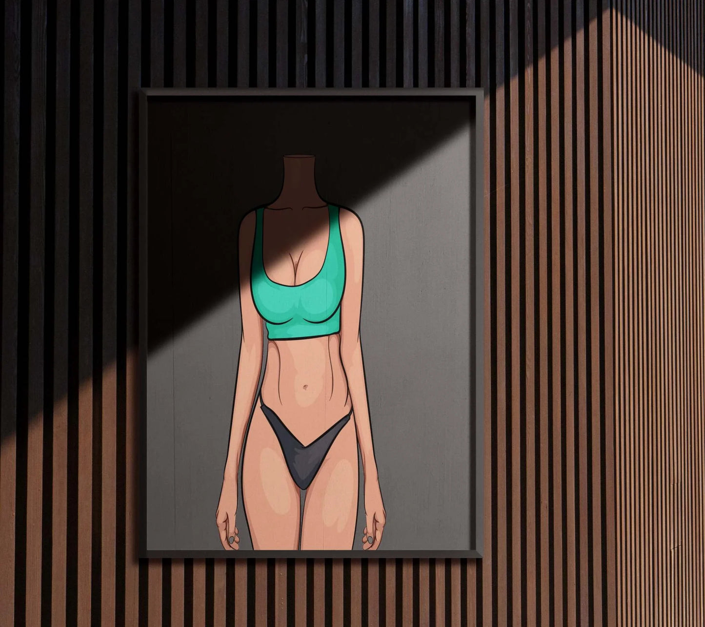 Digital artwork featuring a sleek silhouette with vibrant colors, titled "Baked Art - Model 82".