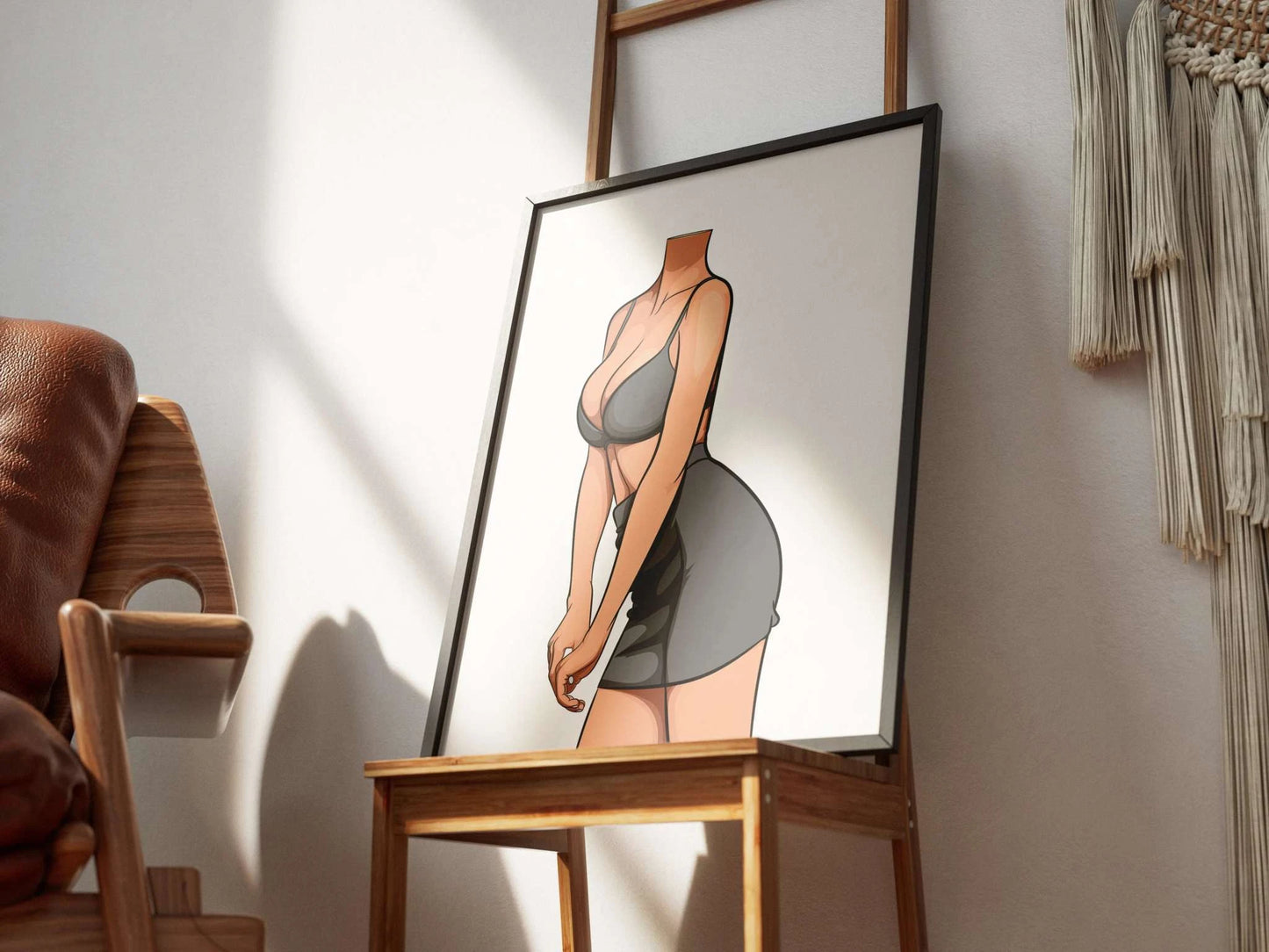 Baked Art - Model 83 illustration featuring a stylized figure in a bralette and mini skirt, showcasing digital art with realistic shading.