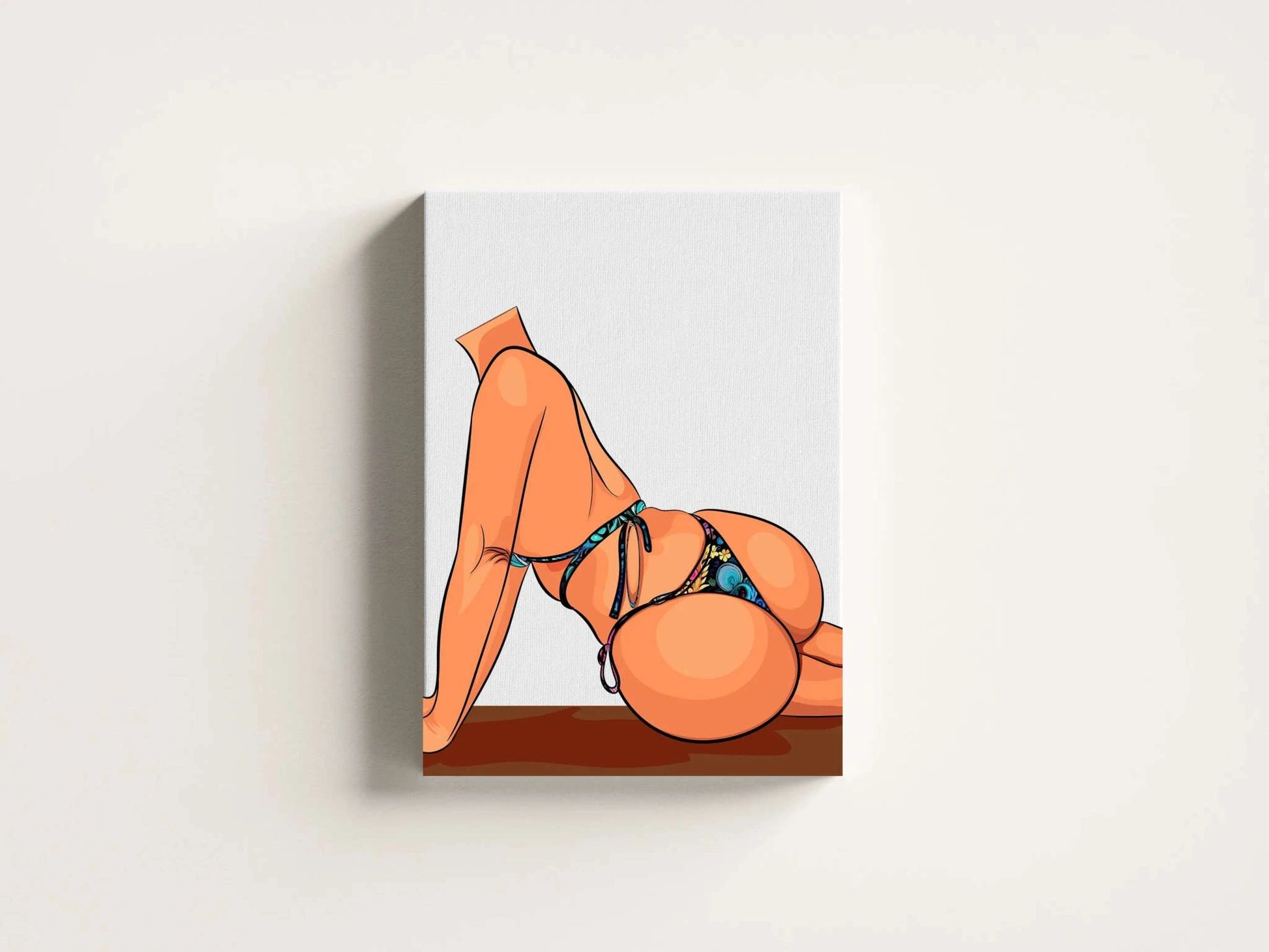 Bikini Model 8 digital art on canvas, showcasing lifelike anatomy and intricate detailing.