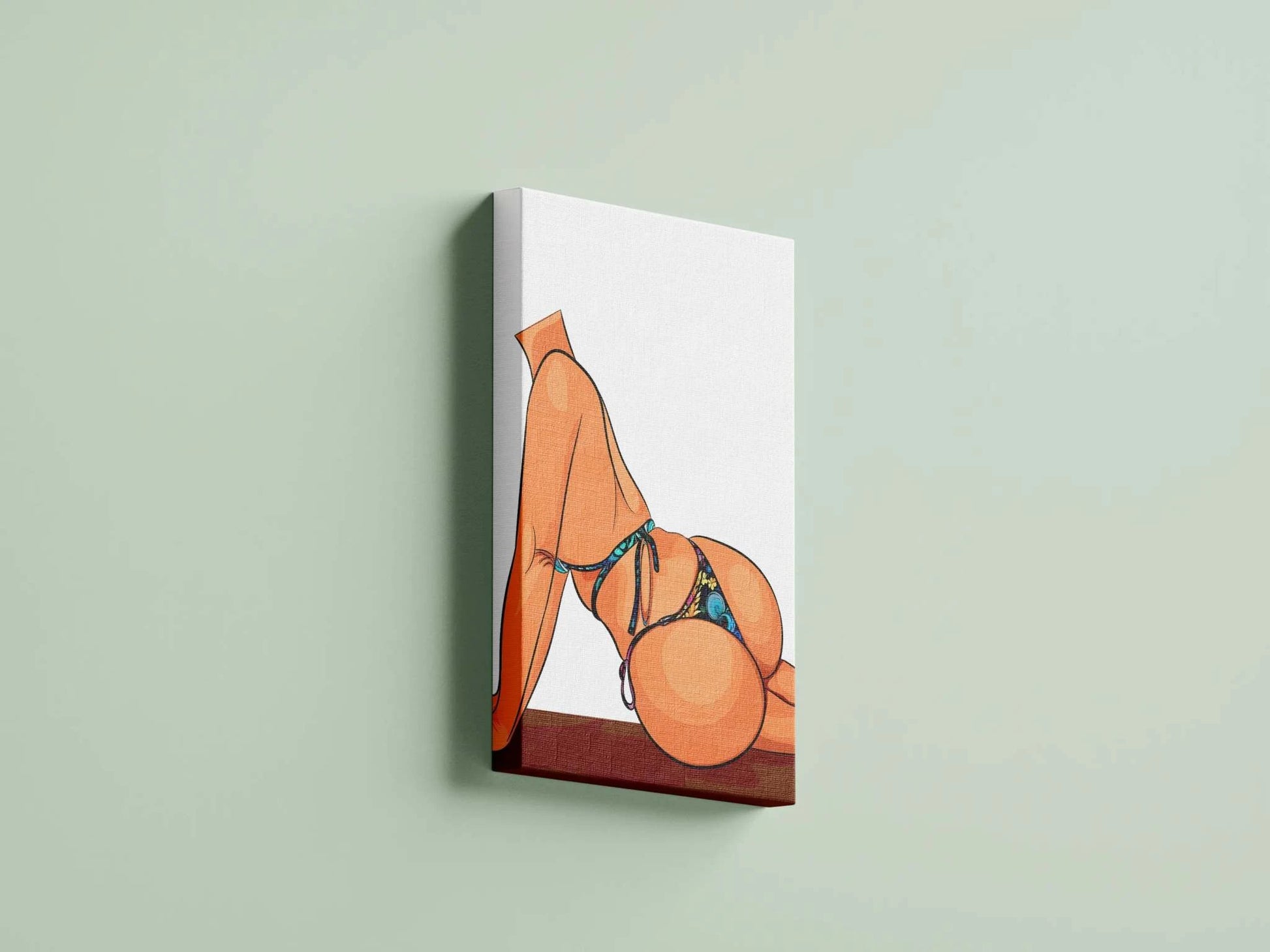Bikini Model 8 digital artwork by Digitalized Arts in chic pose on wall canvas.