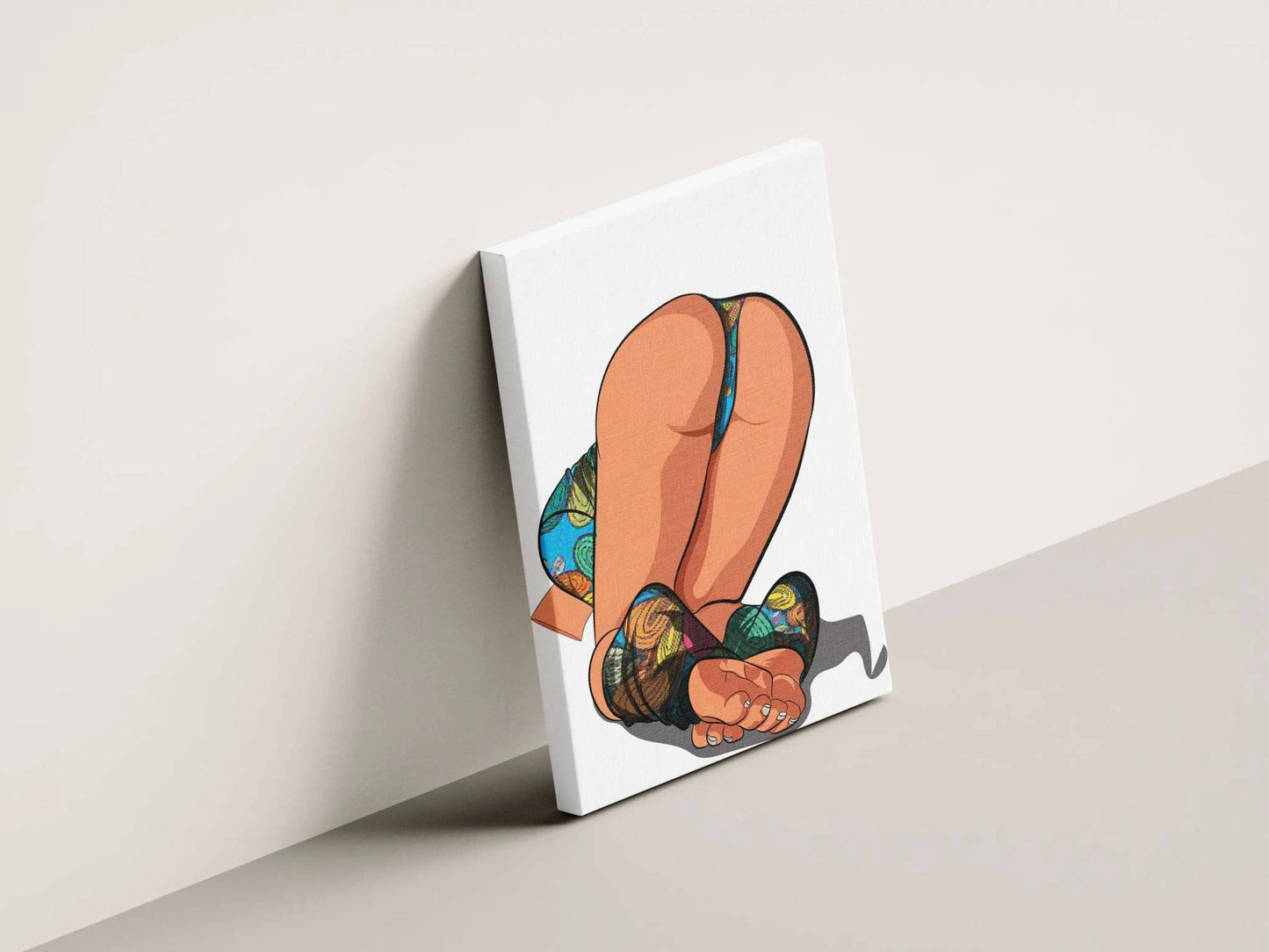 Digital artwork of Lingerie Model 9, featuring vivid patterns and bold colors.