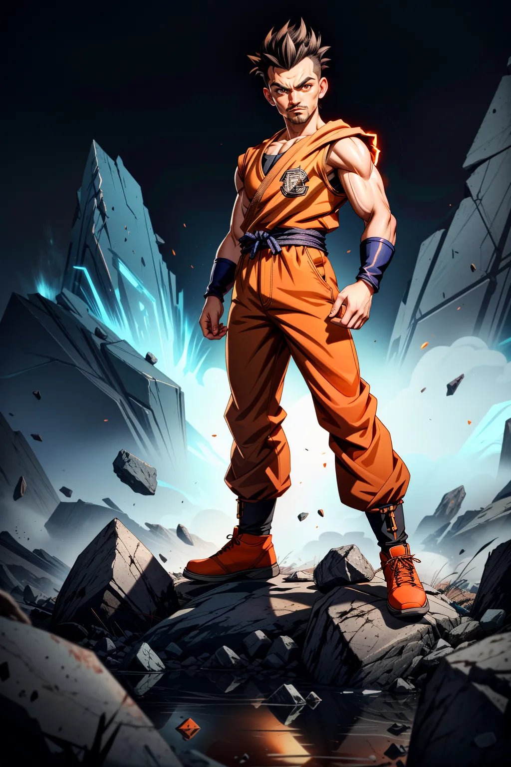 Transform your photo into a custom anime character with A.I.-generated art in a Dragon Ball style.