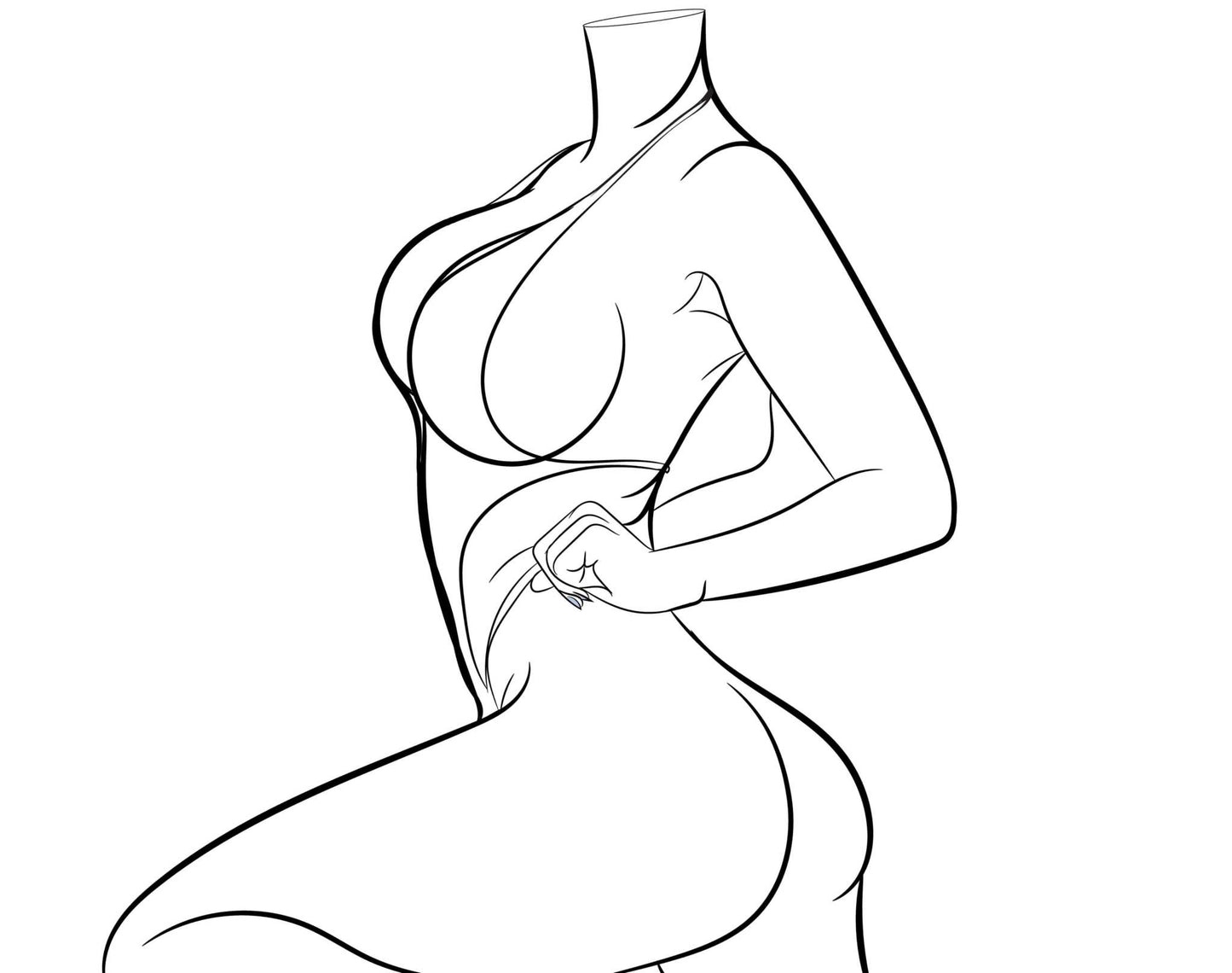 Elegant female silhouette line art, Model 3 - perfect for modern decor and digital projects.