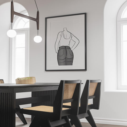 Line Art - Jeans Denim Model 71 artwork in dining room setting.