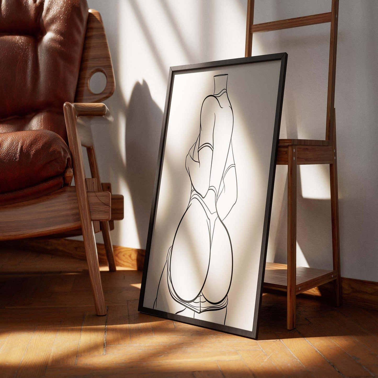 Line Art - Model 102 digital artwork in a modern frame, showcasing bold contours and dynamic shading.