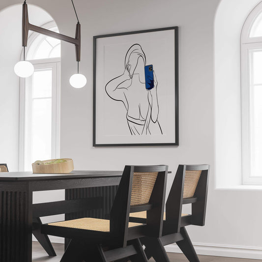 Line Art - Model 68 framed on a modern dining room wall.