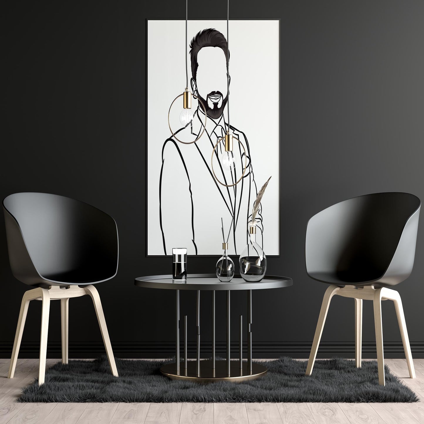 Line art of a professional man in a suit, ideal for coloring or customization.