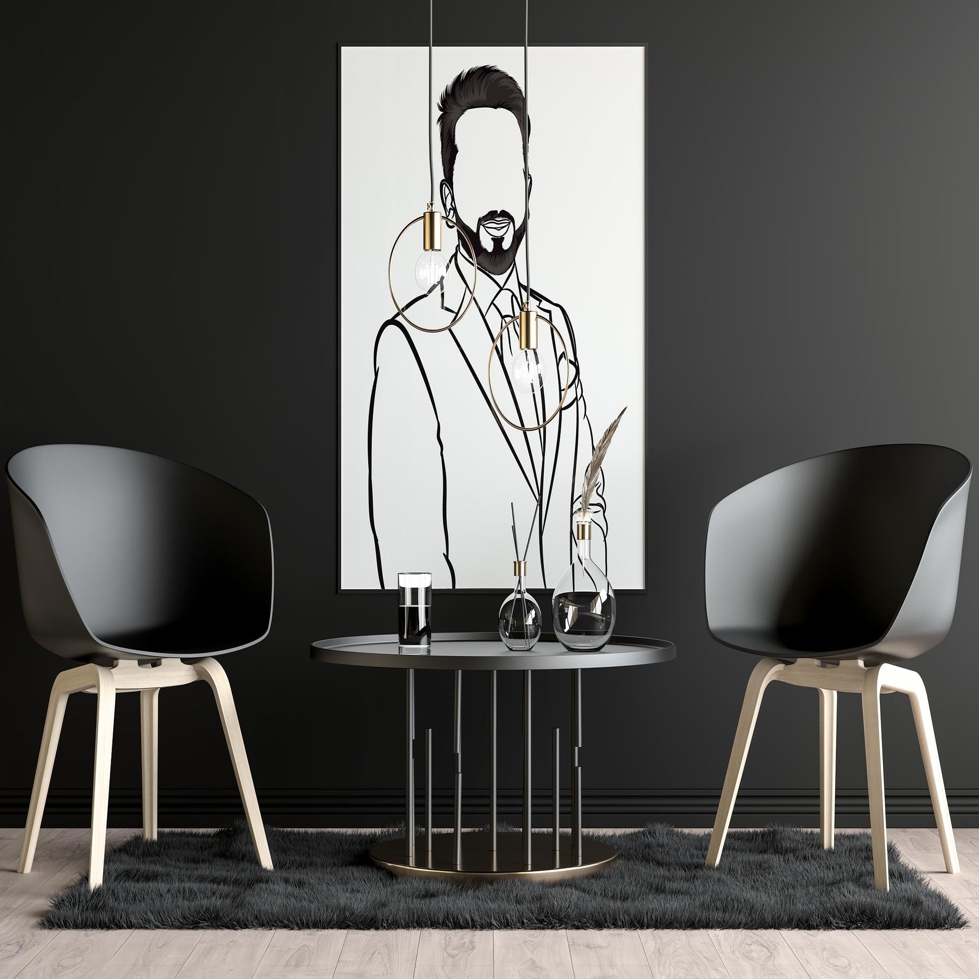 Line art of a professional man in a suit, ideal for coloring or customization.