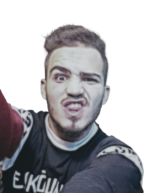 2D colored art of a person making a funny face, showcasing personalized digital artwork creation.