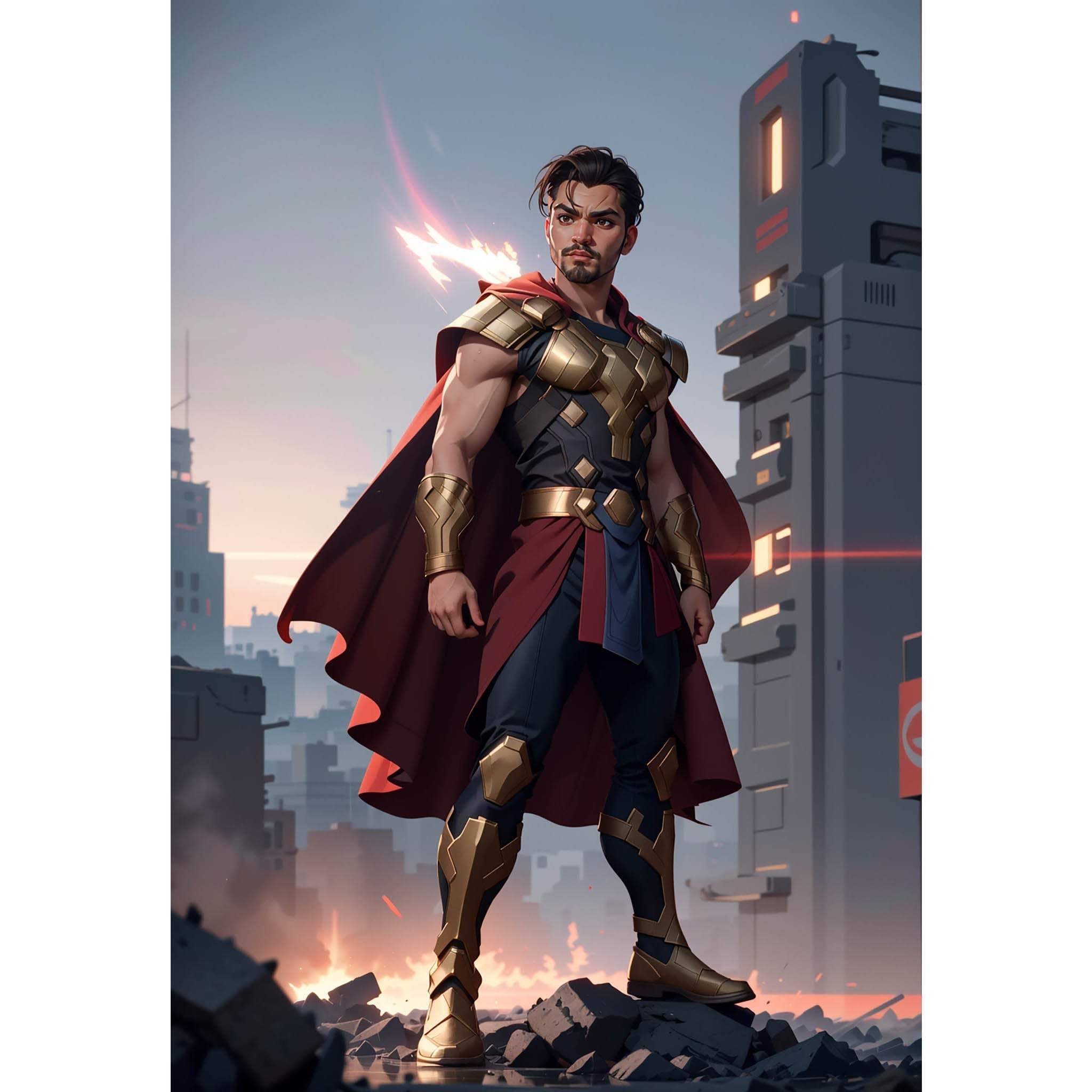 Custom superhero A.I. art transforming photos into Marvel and DC style illustrations.