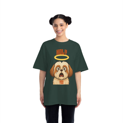 Holy Shih Tzu Oversized T-Shirt – Funny Graphic Print Tee for Men & Women