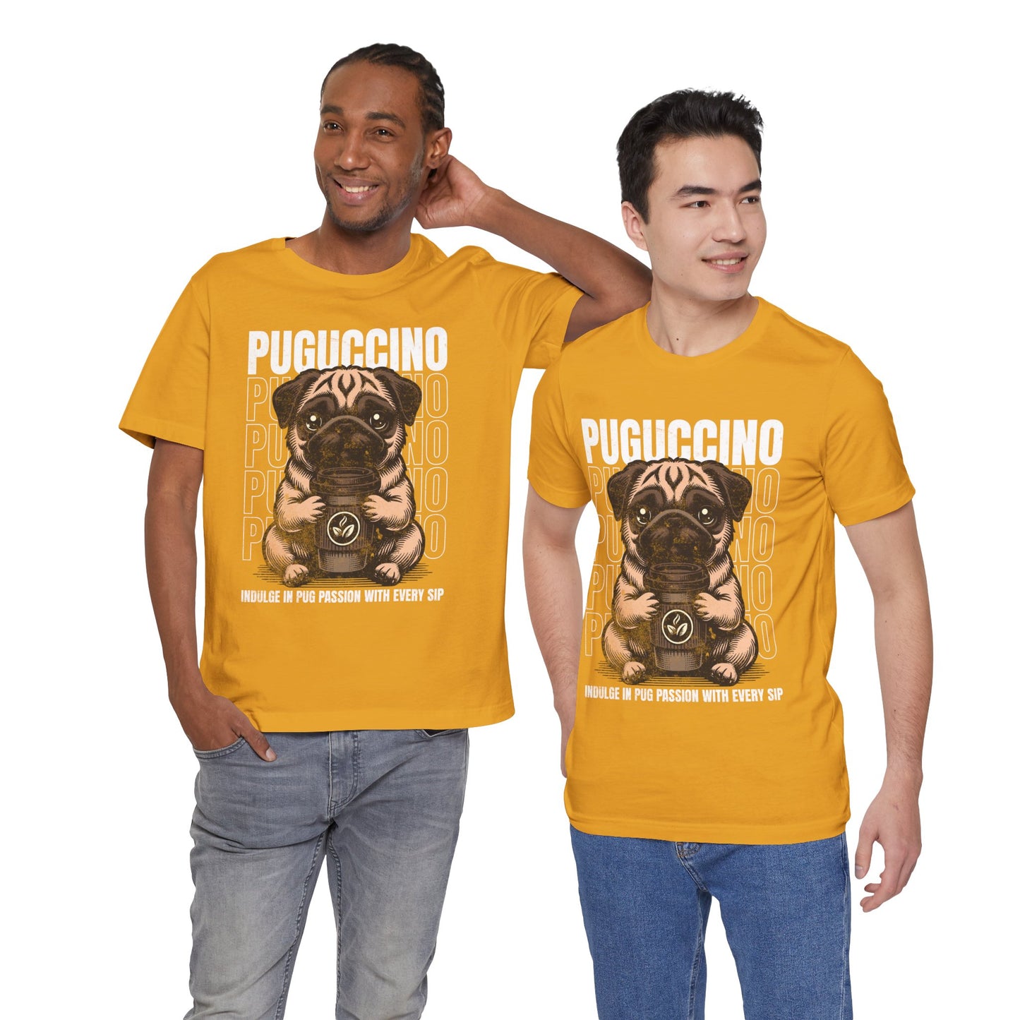 FPD - Unisex T-shirt - Puguccino Tee – Coffee & Pug Lover Statement Shirt