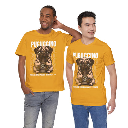 FPD - Unisex T-shirt - Puguccino Tee – Coffee & Pug Lover Statement Shirt