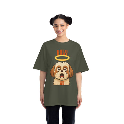 Holy Shih Tzu Oversized T-Shirt – Funny Graphic Print Tee for Men & Women