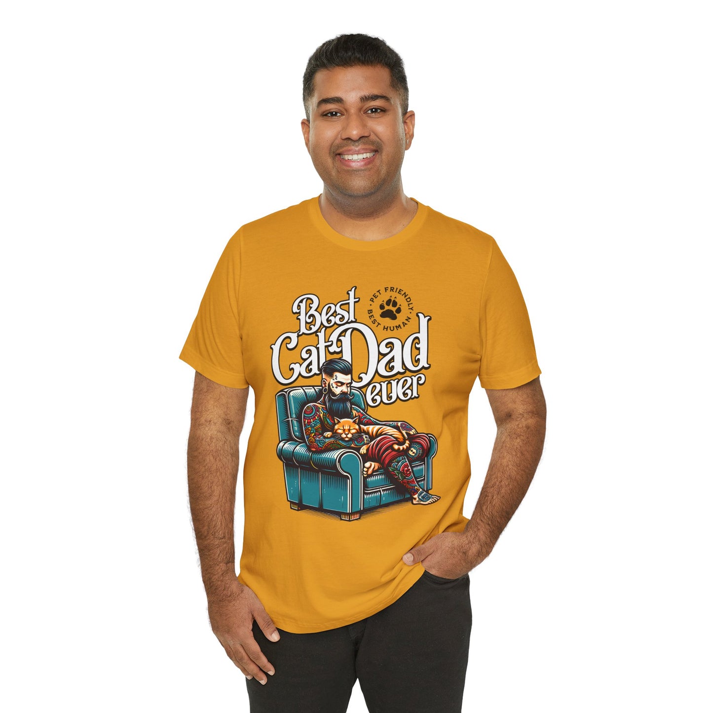 Best Cat Dad Ever Unisex T-Shirt – Perfect Gift for Cat Lovers - FPD