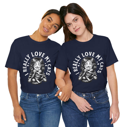 I Really Love My Cats T-Shirt | Cute Cat Lover Unisex Tee - FPD