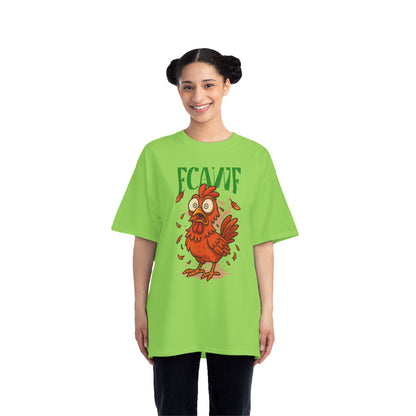 Funny Oversized Chicken T-Shirt – Graphic Tee Print for Men & Women | Shocked Chicken Cartoon Design