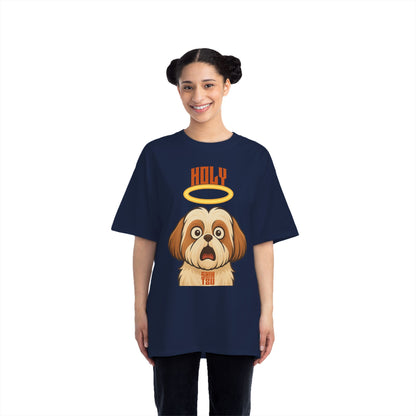 Holy Shih Tzu Oversized T-Shirt – Funny Graphic Print Tee for Men & Women