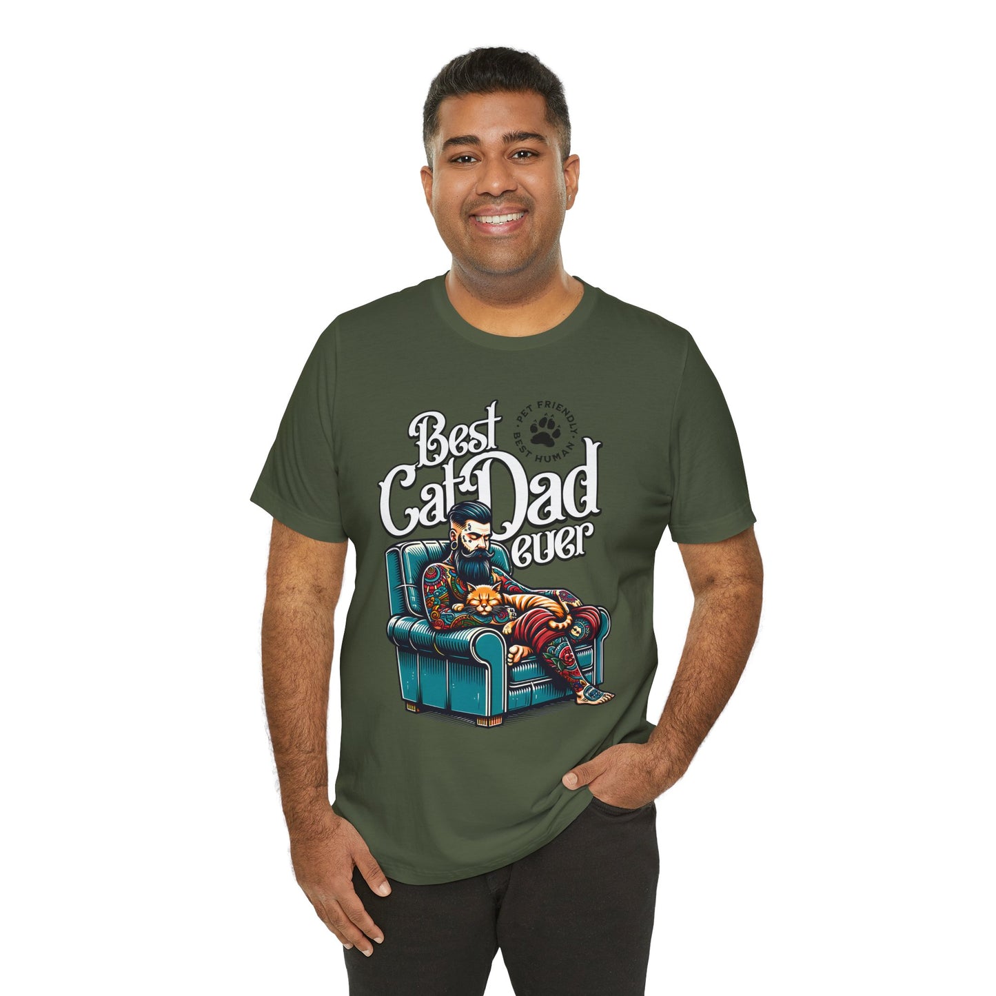 Best Cat Dad Ever Unisex T-Shirt – Perfect Gift for Cat Lovers - FPD