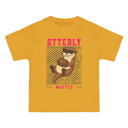 Otterly Wasted Oversized T-Shirt – Funny Animal Pun Graphic Tee | Custom Beer Party Print
