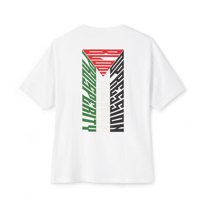 Palestinian Flag Blood Peace Prosperity Oversized Tee – Freedom & Solidarity Shirt - F&BPD