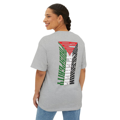 Palestinian Flag Blood Peace Prosperity Oversized Tee – Freedom & Solidarity Shirt - F&BPD