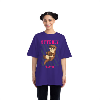 Otterly Wasted Oversized T-Shirt – Funny Animal Pun Graphic Tee | Custom Beer Party Print