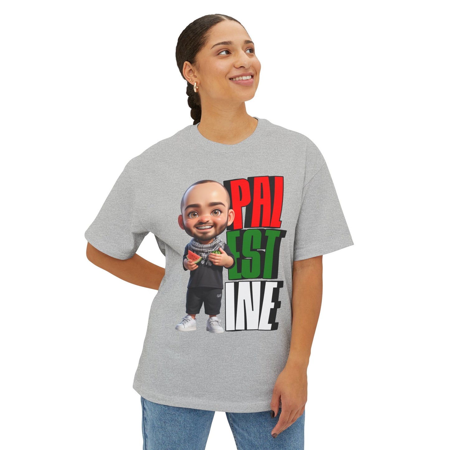 Palestine Watermelon Oversized Tee – Symbol of Resistance Graphic Shirt - FPD