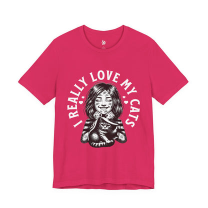 I Really Love My Cats T-Shirt | Cute Cat Lover Unisex Tee - FPD