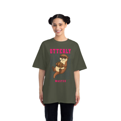 Otterly Wasted Oversized T-Shirt – Funny Animal Pun Graphic Tee | Custom Beer Party Print