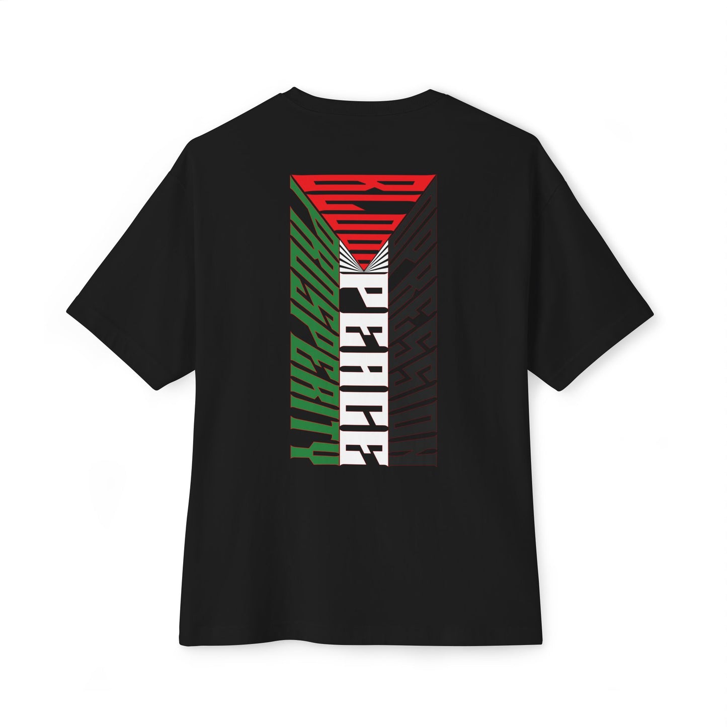 Palestinian Flag Blood Peace Prosperity Oversized Tee – Freedom & Solidarity Shirt - F&BPD