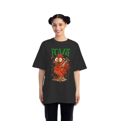 Funny Oversized Chicken T-Shirt – Graphic Tee Print for Men & Women | Shocked Chicken Cartoon Design