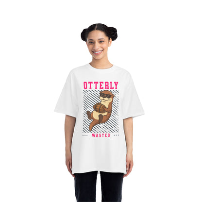 Otterly Wasted Oversized T-Shirt – Funny Animal Pun Graphic Tee | Custom Beer Party Print