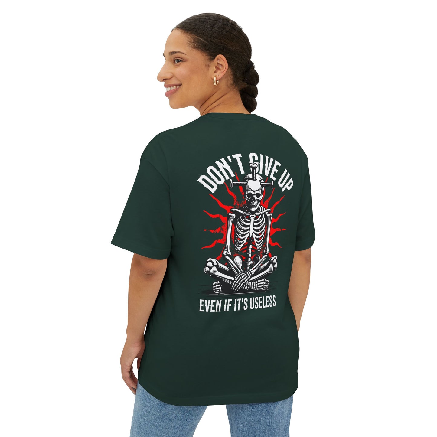 F&BPD - Don’t Give Up Oversized Tee – Grit & Resilience Statement Shirt