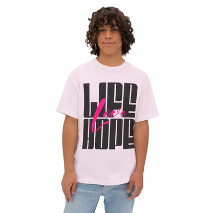 FPD - Love Life Hope Oversized Tee — Affirmation & Faith Statement Shirt