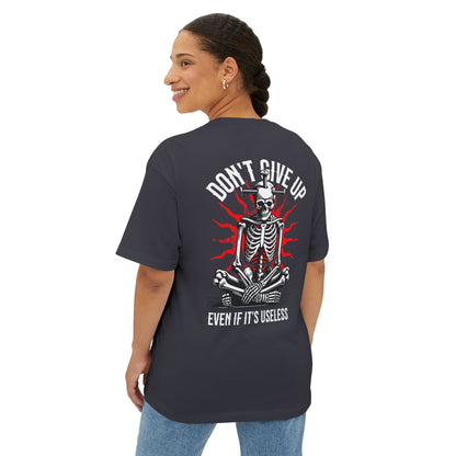 F&BPD - Don’t Give Up Oversized Tee – Grit & Resilience Statement Shirt