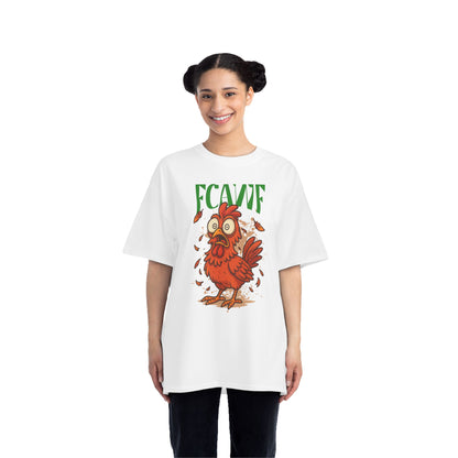 Funny Oversized Chicken T-Shirt – Graphic Tee Print for Men & Women | Shocked Chicken Cartoon Design