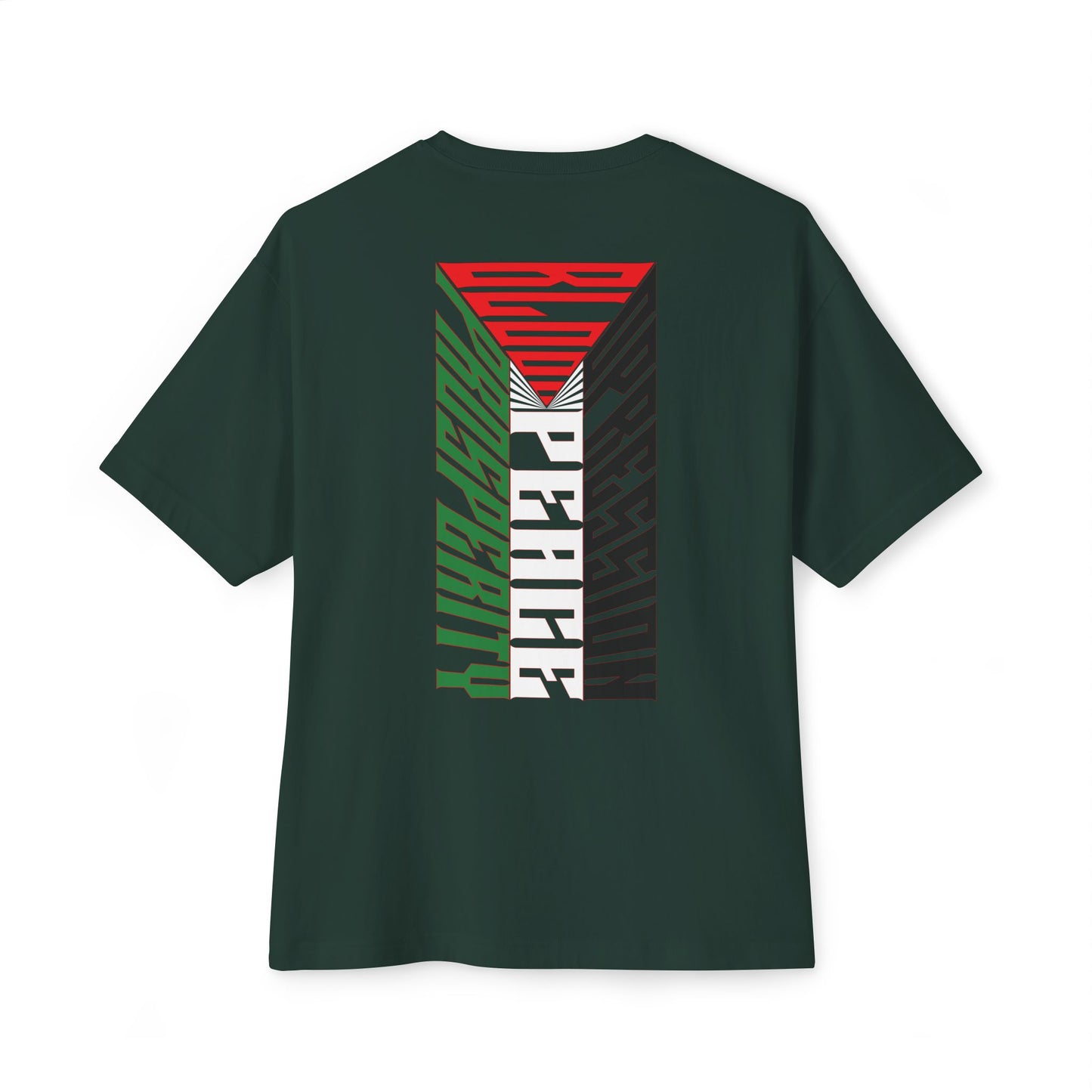 Palestinian Flag Blood Peace Prosperity Oversized Tee – Freedom & Solidarity Shirt - F&BPD