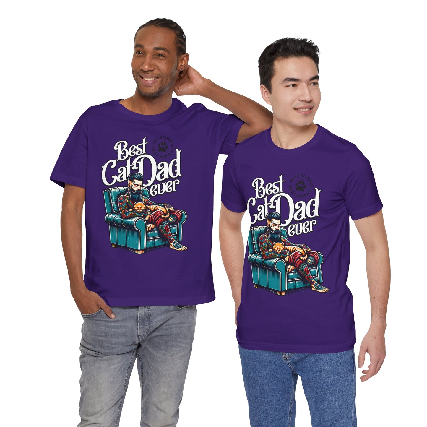 Best Cat Dad Ever Unisex T-Shirt – Perfect Gift for Cat Lovers - FPD