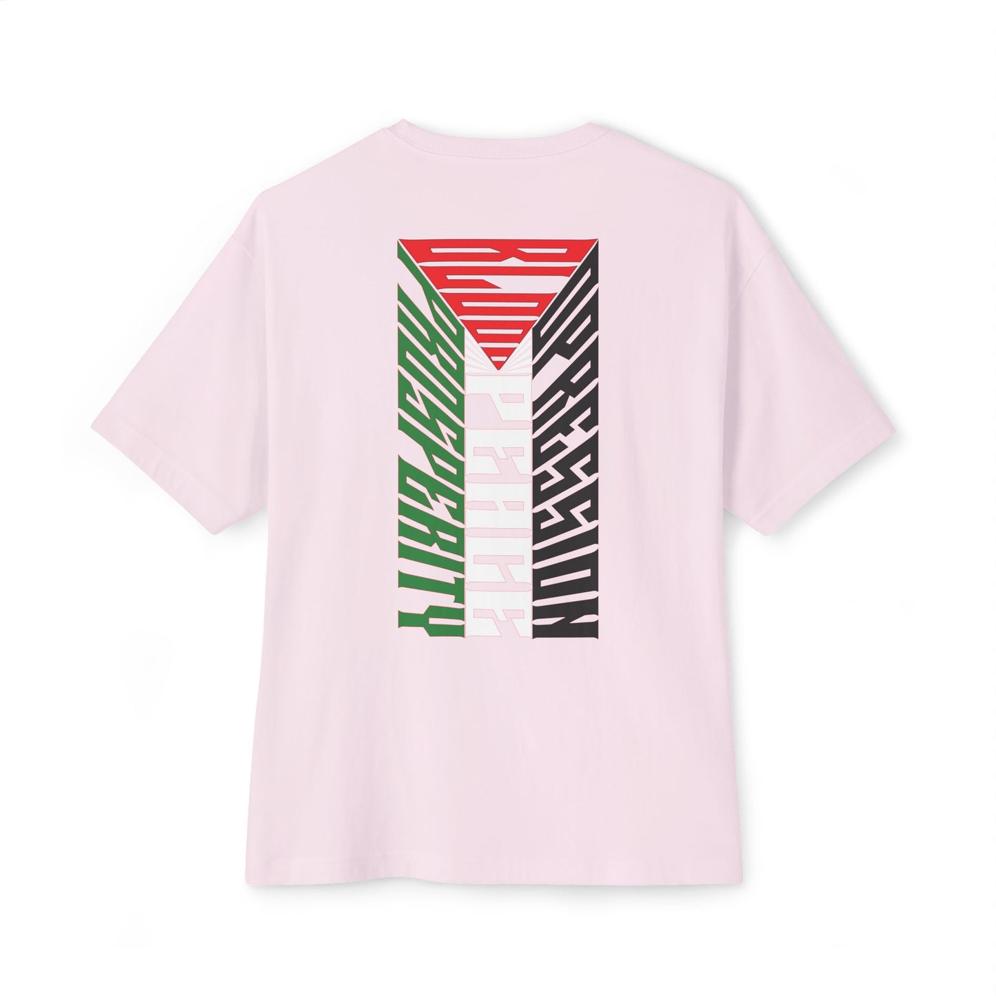 Palestinian Flag Blood Peace Prosperity Oversized Tee – Freedom & Solidarity Shirt - F&BPD