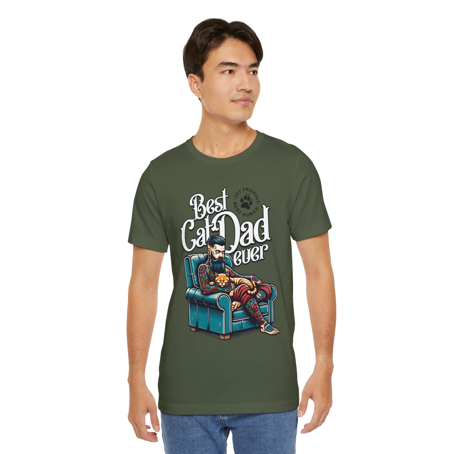 Best Cat Dad Ever Unisex T-Shirt – Perfect Gift for Cat Lovers - FPD