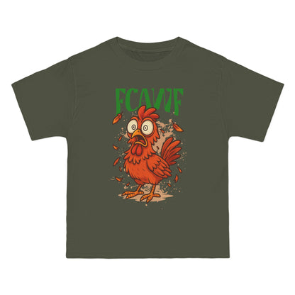 Funny Oversized Chicken T-Shirt – Graphic Tee Print for Men & Women | Shocked Chicken Cartoon Design