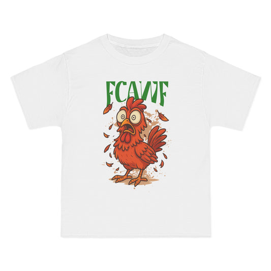 Funny Oversized Chicken T-Shirt – Graphic Tee Print for Men & Women | Shocked Chicken Cartoon Design