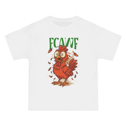 Funny Oversized Chicken T-Shirt – Graphic Tee Print for Men & Women | Shocked Chicken Cartoon Design