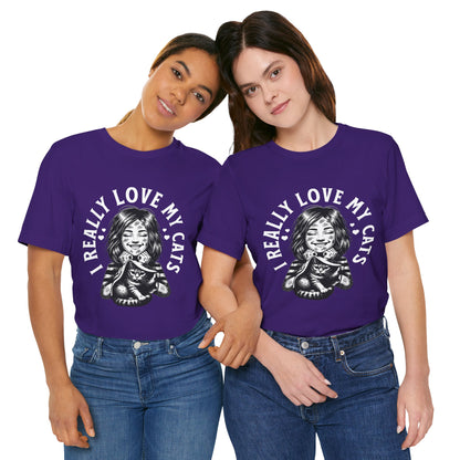 I Really Love My Cats T-Shirt | Cute Cat Lover Unisex Tee - FPD