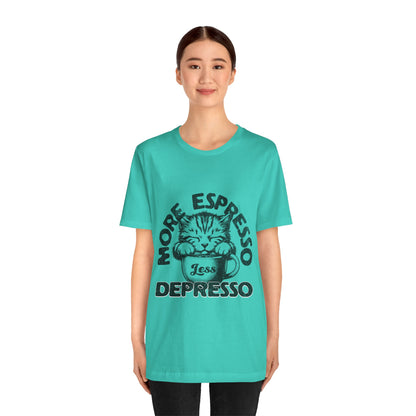 FPD - Unisex T-shirt - More Espresso Less Depresso Tee – Coffee Humor Statement Shirt