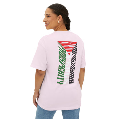 Palestinian Flag Blood Peace Prosperity Oversized Tee – Freedom & Solidarity Shirt - F&BPD