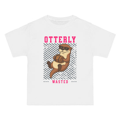 Otterly Wasted Oversized T-Shirt – Funny Animal Pun Graphic Tee | Custom Beer Party Print