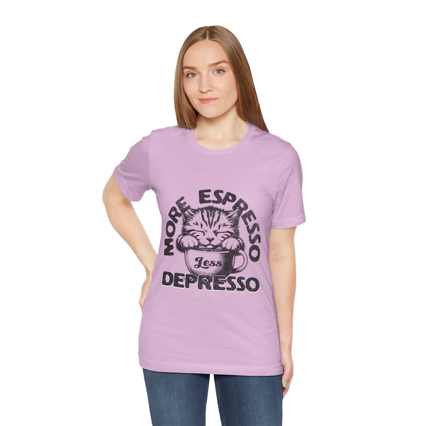 FPD - Unisex T-shirt - More Espresso Less Depresso Tee – Coffee Humor Statement Shirt