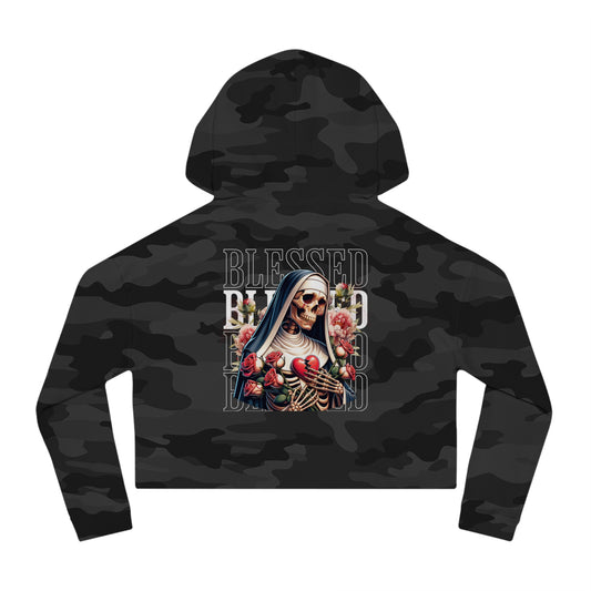 Blessed - Cropped Hooded Sweatshirt